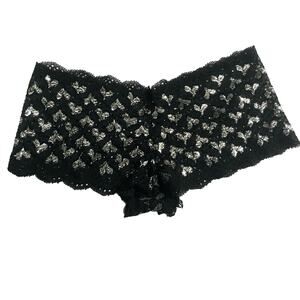 NWOT Mix & Co Silver Hearts Lace Boyshorts